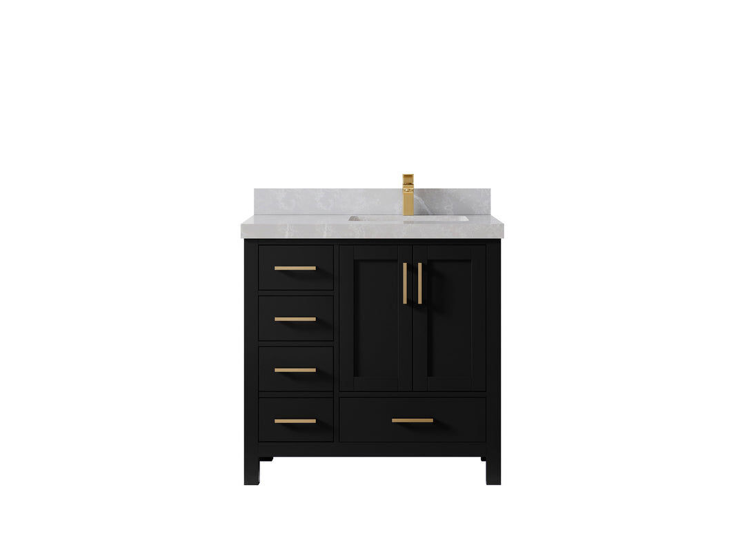 Malibu 36 in. W x 22 in. D Right Offset Sink Bathroom Vanity