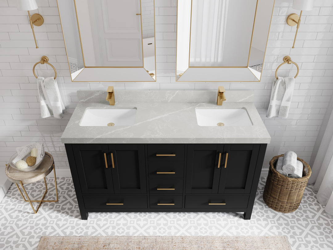 Malibu 60 in. W x 22 in. D Double Sink Bathroom Vanity