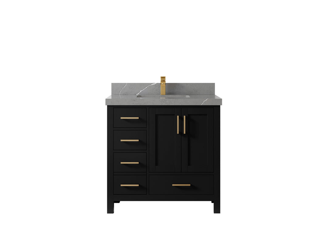Malibu 36 in. W x 22 in. D Bathroom Vanity Center Sink 2