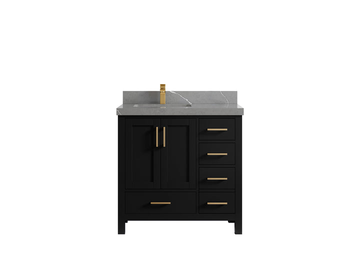 Malibu 36 in. W x 22 in. D Left Offset Sink Bathroom Vanity - photo 35