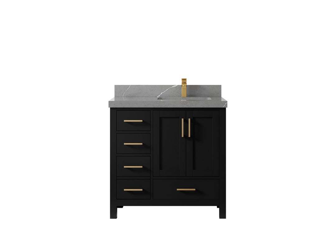Malibu 36 in. W x 22 in. D Right Offset Sink Bathroom Vanity