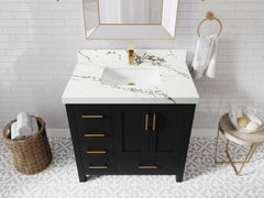 Malibu 36 in. W x 22 in. D with Center Sink Bathroom Vanity - photo 34
