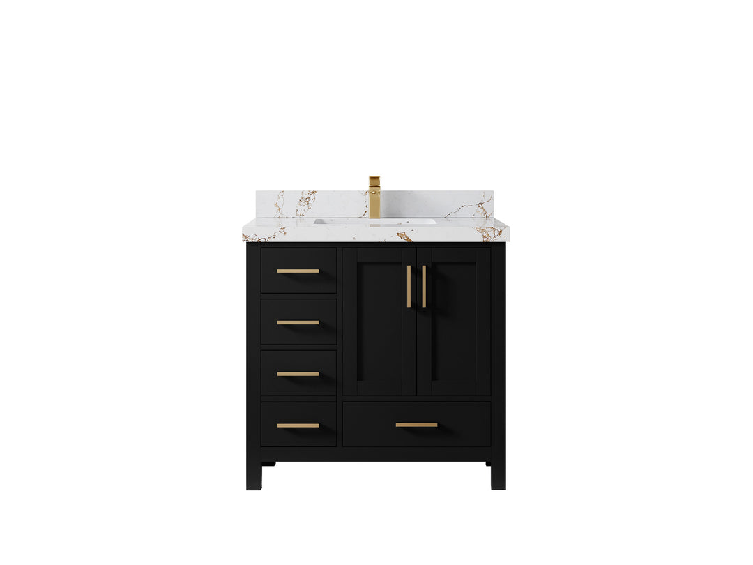 Malibu 36 in. W x 22 in. D Bathroom Vanity Center Sink 2