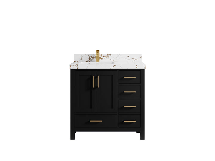 Malibu 36 in. W x 22 in. D Left Offset Sink Bathroom Vanity - photo 37