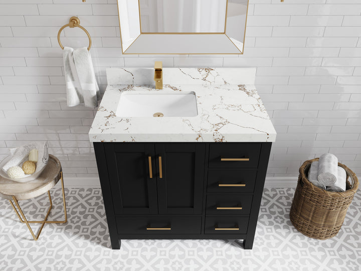 Malibu 36 in. W x 22 in. D Bathroom Vanity Center Sink - photo 36