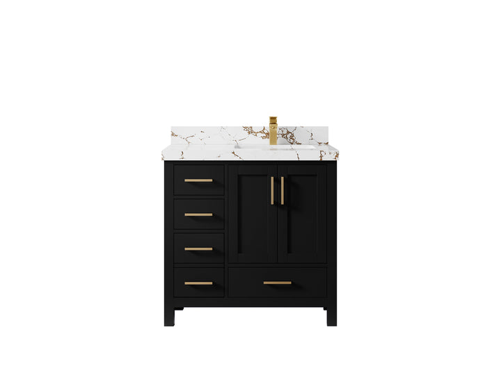 Malibu 36 in. W x 22 in. D Right Offset Sink Bathroom Vanity - photo 37