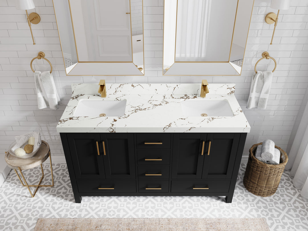 Malibu 60 in. W x 22 in. D Double Sink Bathroom Vanity