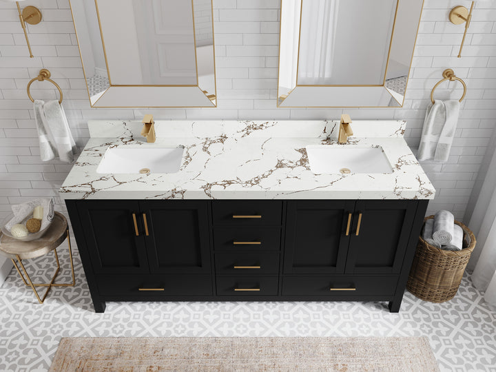Malibu 72 in. W x 22 in. D Double Sink Bathroom Vanity - photo 35