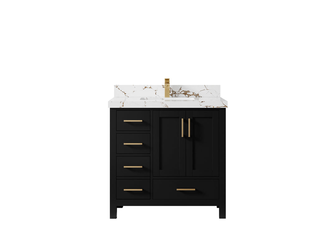 Malibu 36 in. W x 22 in. D Bathroom Vanity Center Sink 2