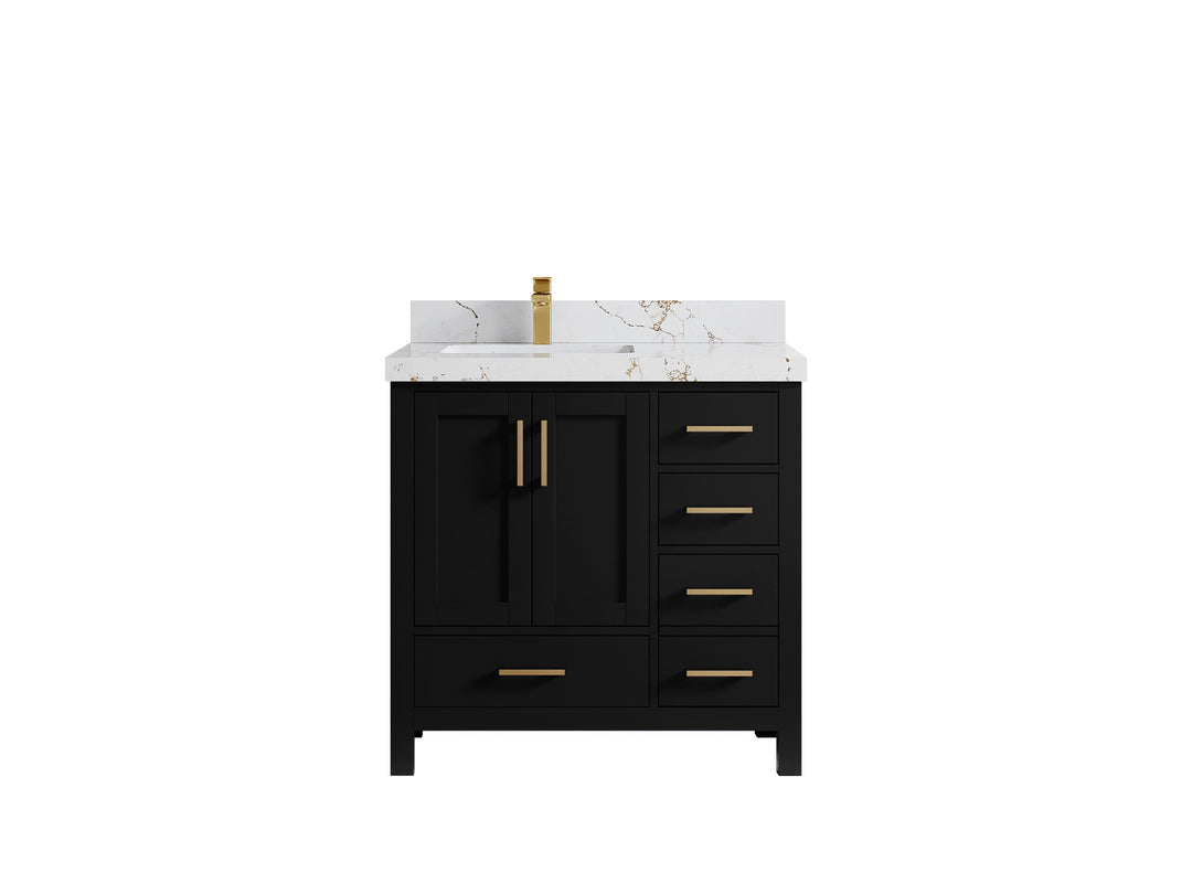 Malibu 36 in. W x 22 in. D Bathroom Vanity Center Sink