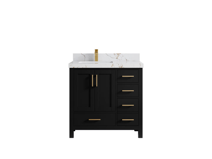 Malibu 36 in. W x 22 in. D Bathroom Vanity Center Sink - photo 39