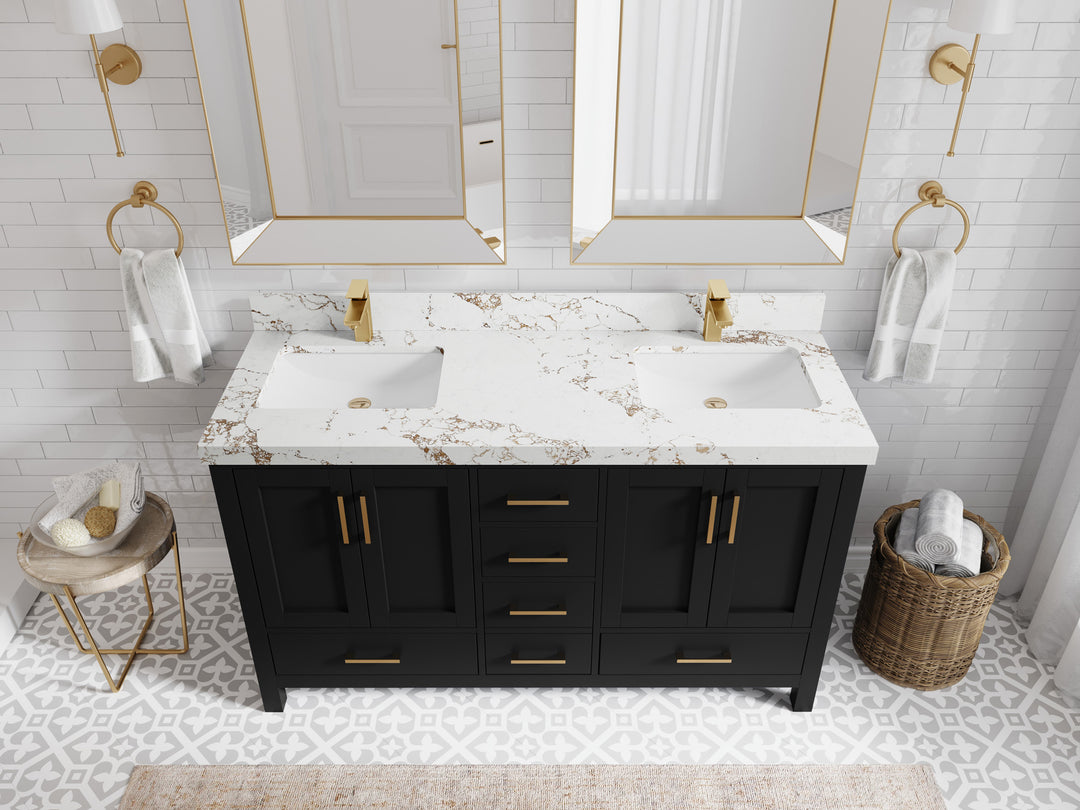 Malibu 60 in. W x 22 in. D Double Sink Bathroom Vanity