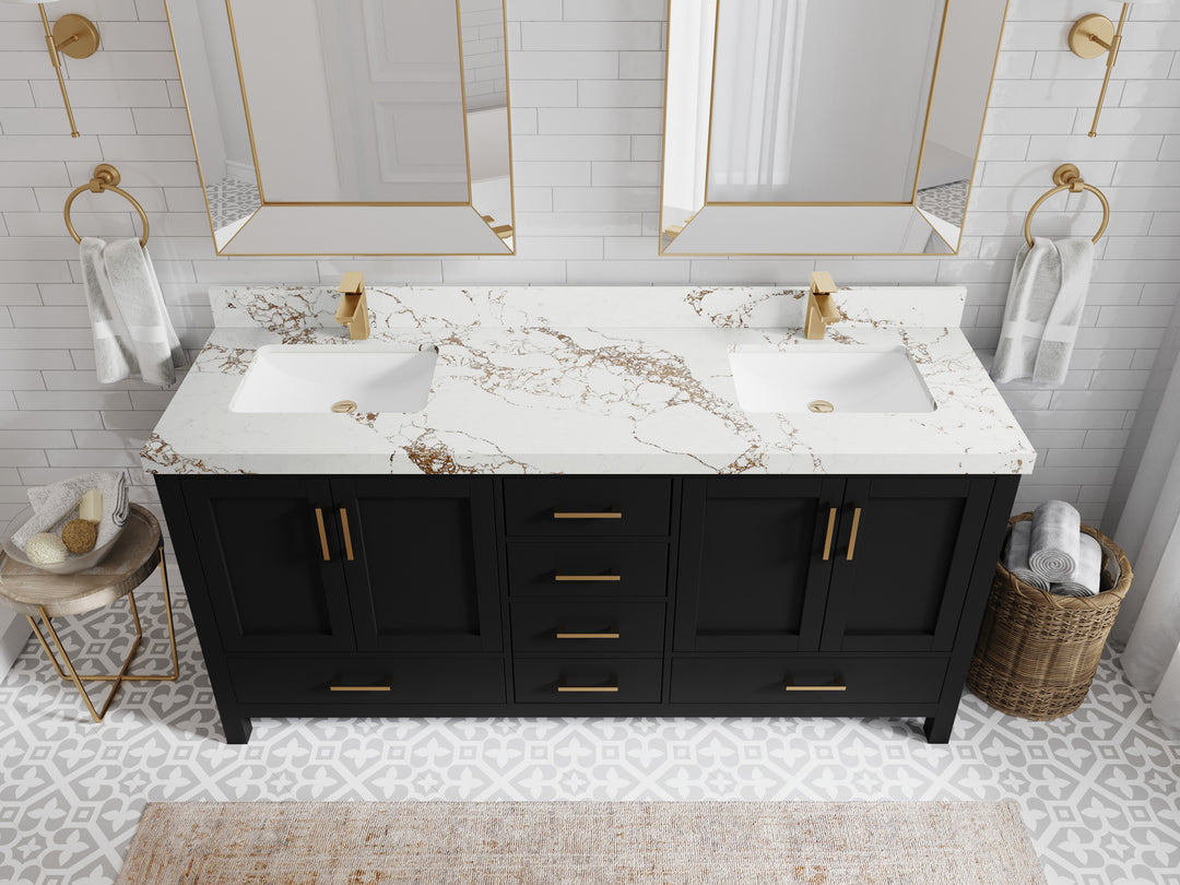 Malibu 72 in. W x 22 in. D Double Sink Bathroom Vanity