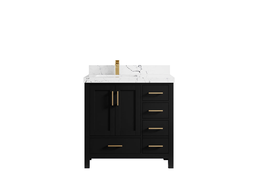 Malibu 36 in. W x 22 in. D Left Offset Sink Bathroom Vanity