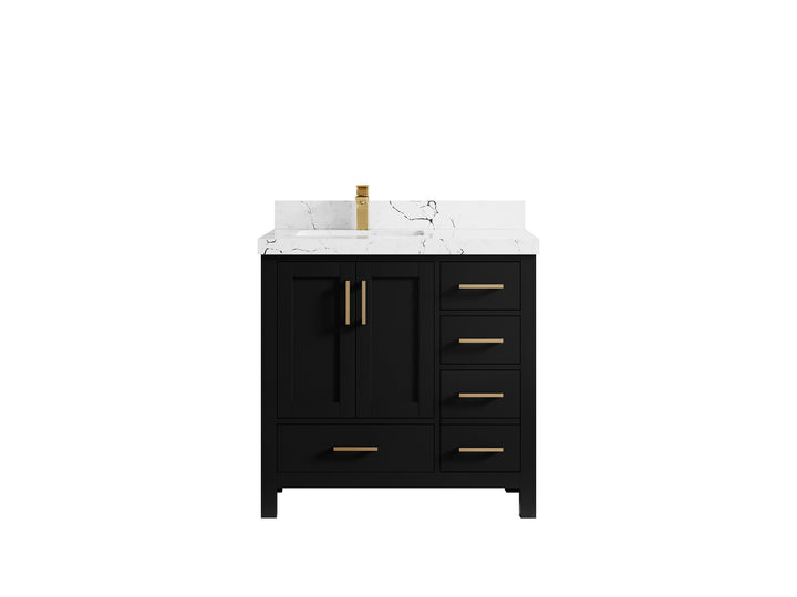 Malibu 36 in. W x 22 in. D Left Offset Sink Bathroom Vanity - photo 41