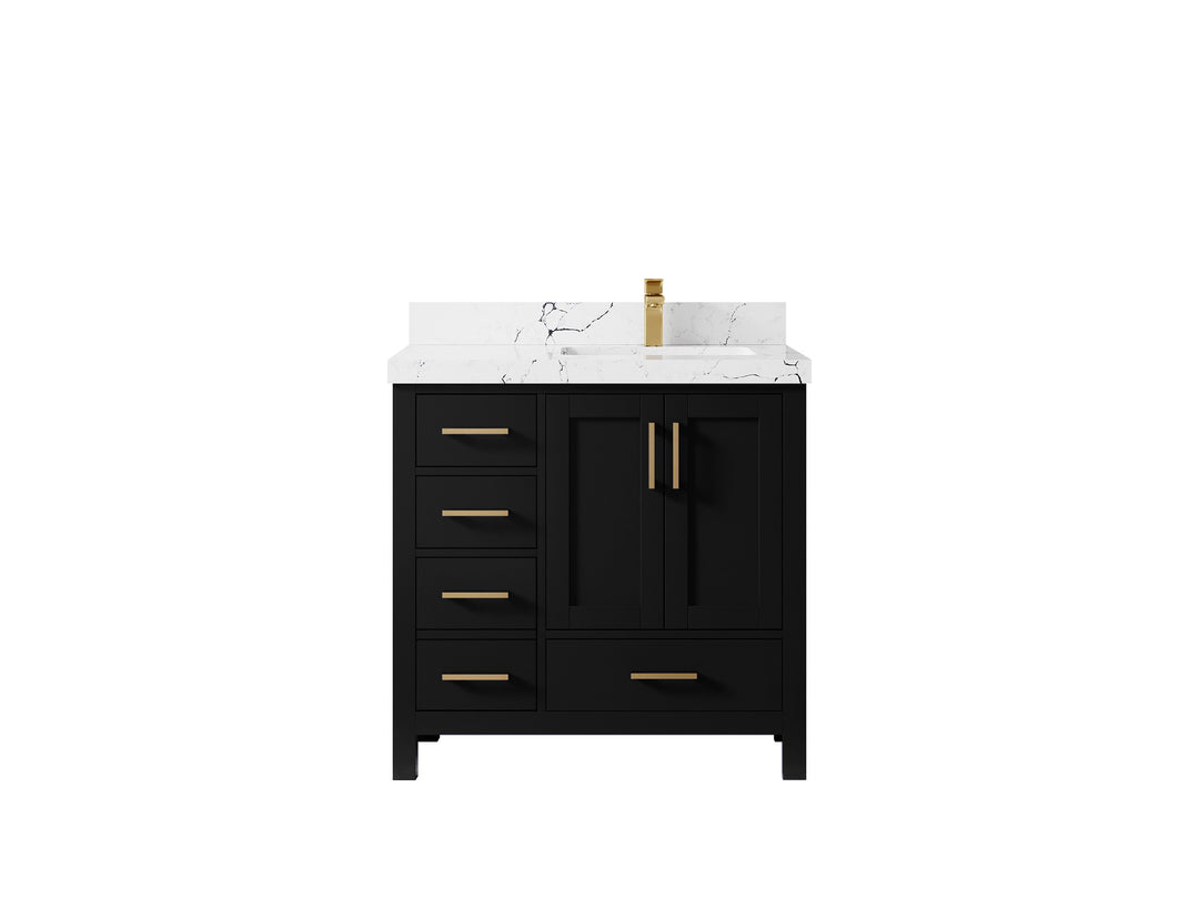 Malibu 36 in. W x 22 in. D Right Offset Sink Bathroom Vanity
