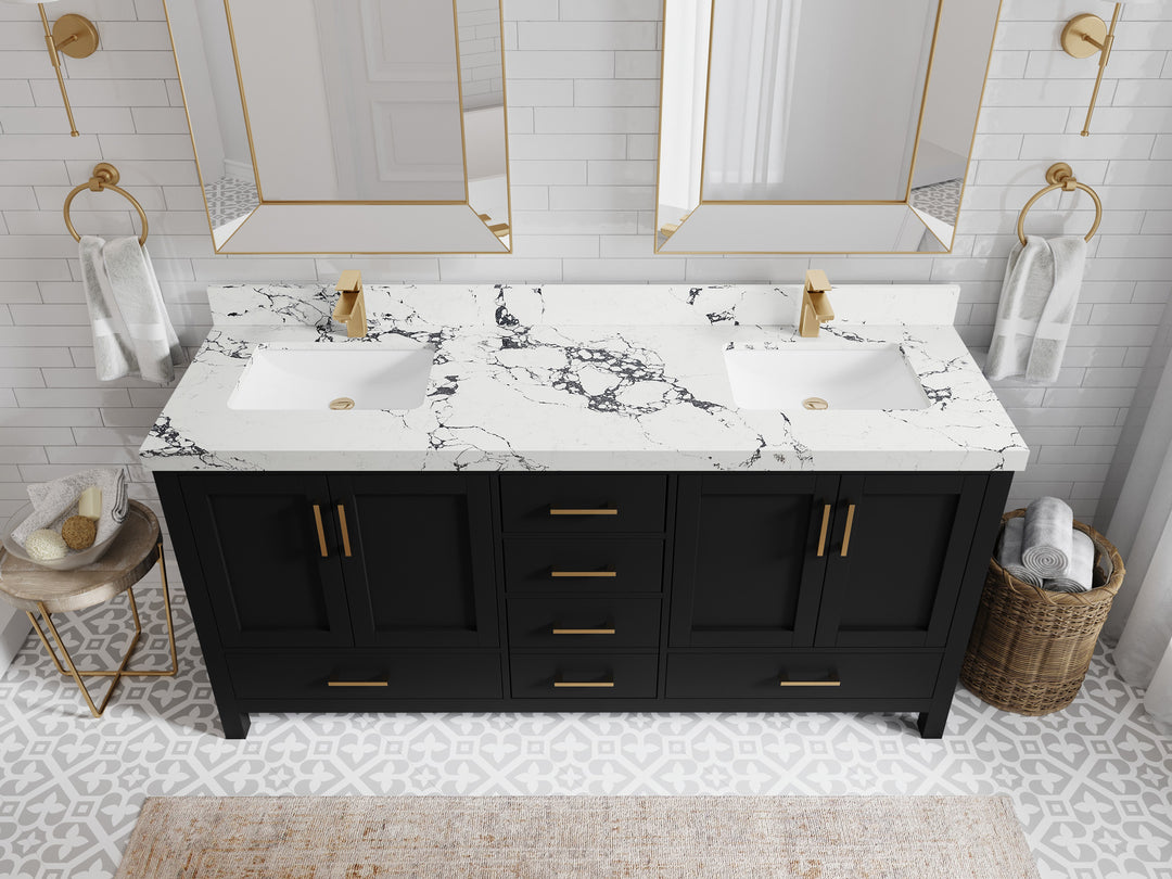 Malibu 72 in. W x 22 in. D Double Sink Bathroom Vanity