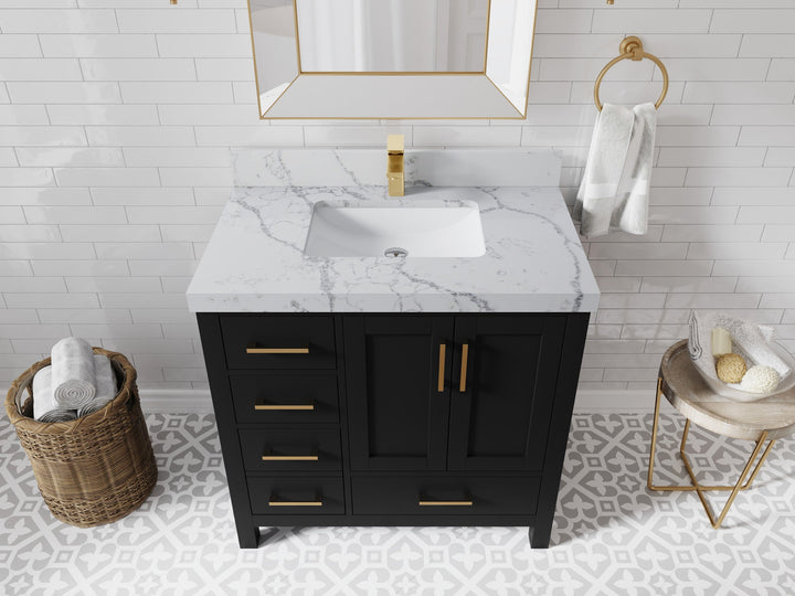 Malibu 36 in. W x 22 in. D Bathroom Vanity Center Sink 2 - photo 40