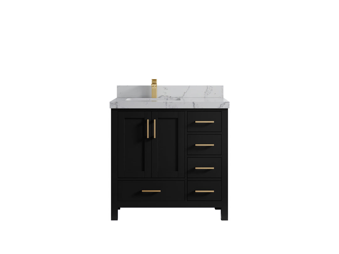 Malibu 36 in. W x 22 in. D Bathroom Vanity Center Sink