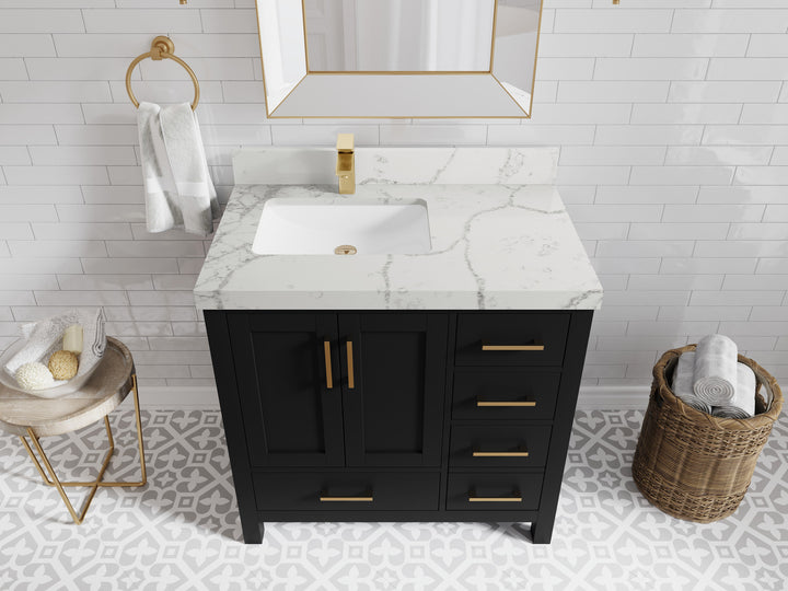 Malibu 36 in. W x 22 in. D Bathroom Vanity Center Sink - photo 42
