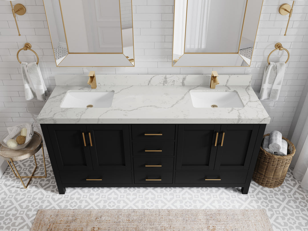 Malibu 72 in. W x 22 in. D Double Sink Bathroom Vanity