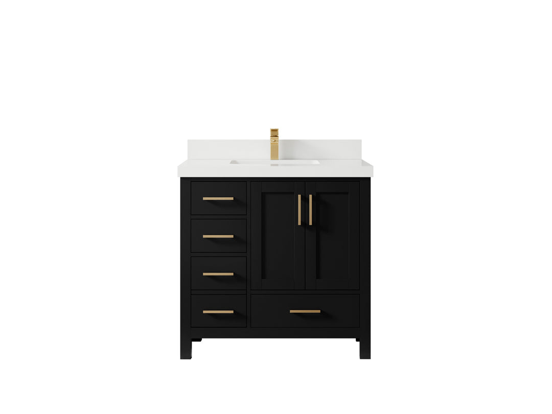 Malibu 36 in. W x 22 in. D Bathroom Vanity Center Sink 2