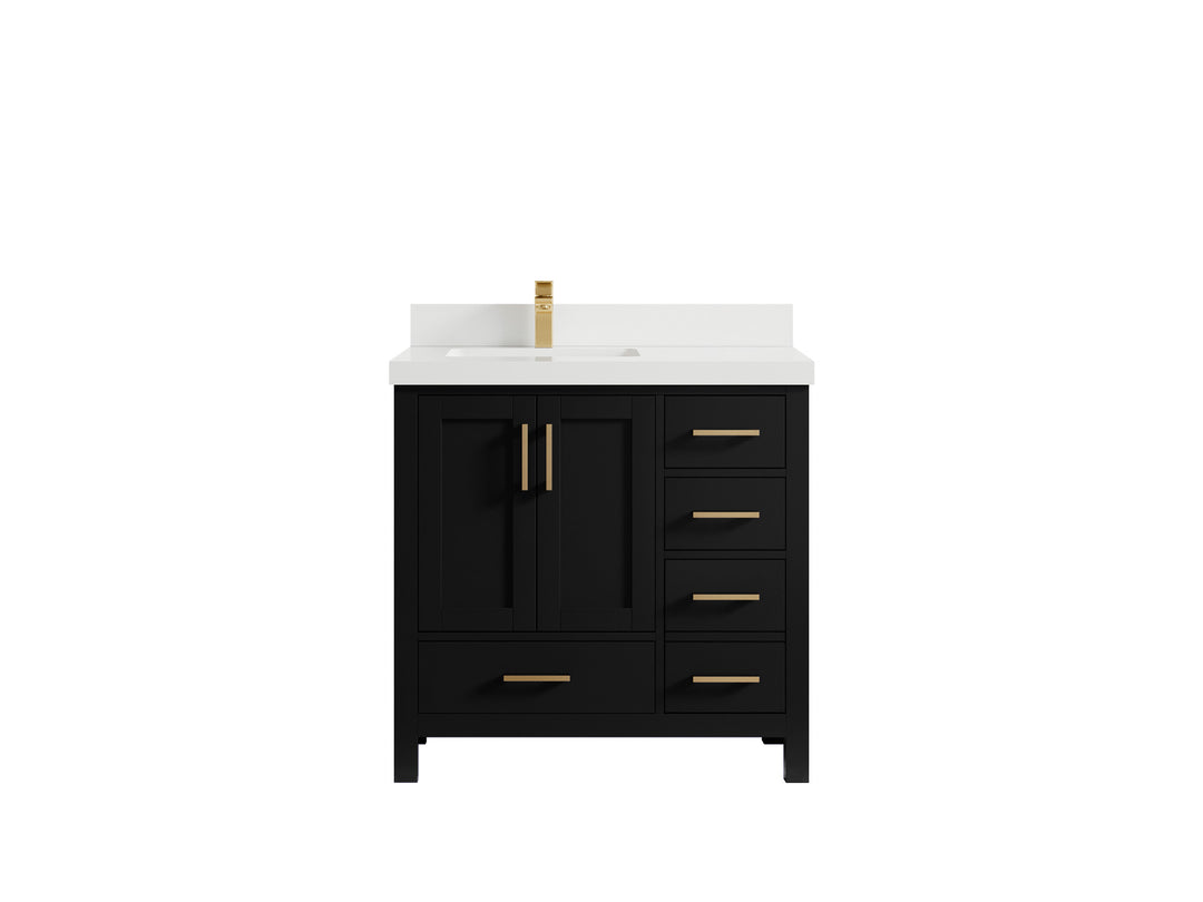 Malibu 36 in. W x 22 in. D Bathroom Vanity Center Sink