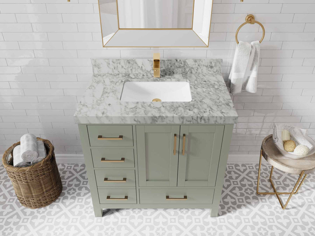 Malibu 36 in. W x 22 in. D Bathroom Vanity Center Sink 2