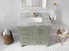 Malibu 36 in. W x 22 in. D with Center Sink Bathroom Vanity - photo 7