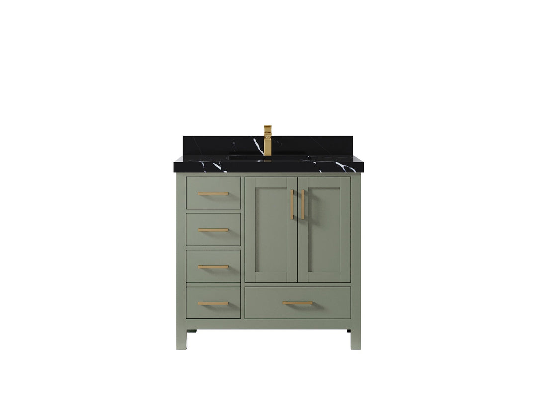 Malibu 36 in. W x 22 in. D Bathroom Vanity Center Sink 2