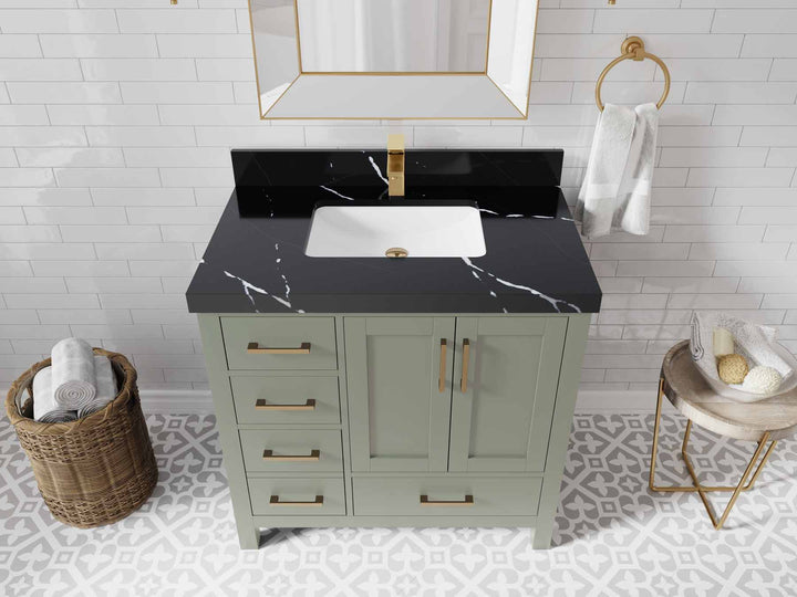 Malibu 36 in. W x 22 in. D Bathroom Vanity Center Sink 2 - photo 11