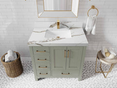Malibu 36 in. W x 22 in. D with Center Sink Bathroom Vanity - photo 13