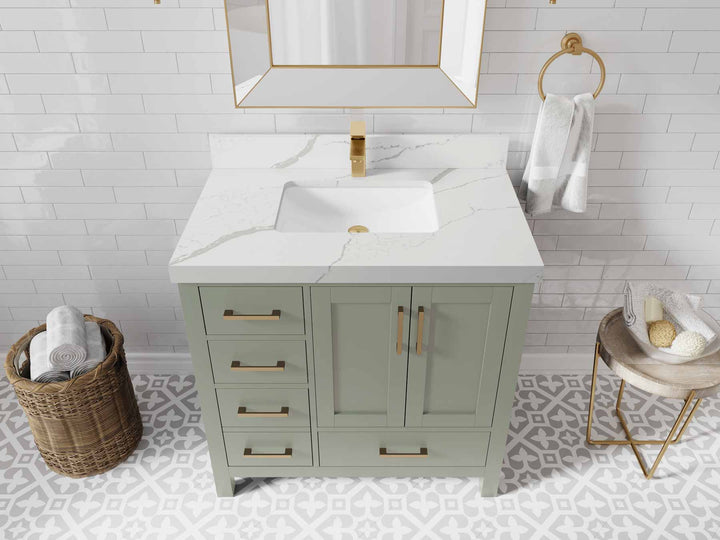 Malibu 36 in. W x 22 in. D Bathroom Vanity Center Sink 2 - photo 15