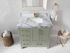 Malibu 36 in. W x 22 in. D with Center Sink Bathroom Vanity - photo 19