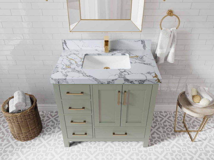 Malibu 36 in. W x 22 in. D Bathroom Vanity Center Sink 2 - photo 19