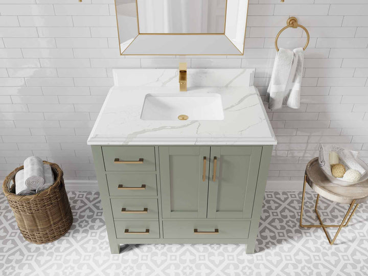 Malibu 36 in. W x 22 in. D Bathroom Vanity Center Sink 2 - photo 24