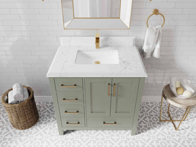 Malibu 36 in. W x 22 in. D with Center Sink Bathroom Vanity