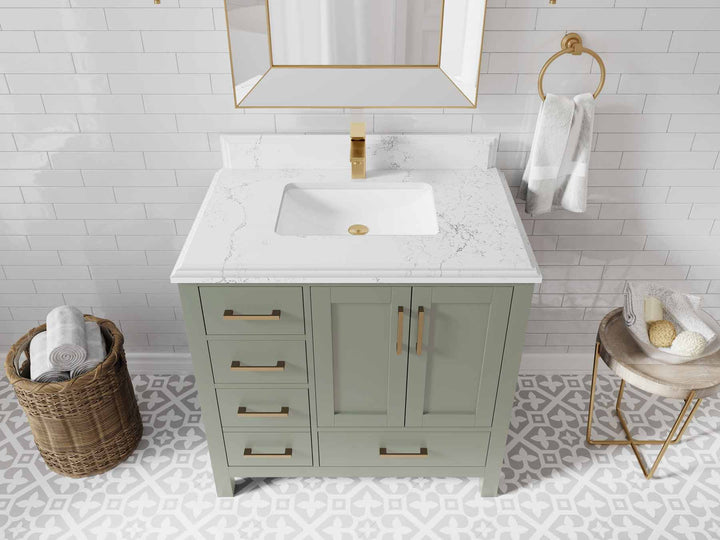 Malibu 36 in. W x 22 in. D Bathroom Vanity Center Sink 2 - photo 26