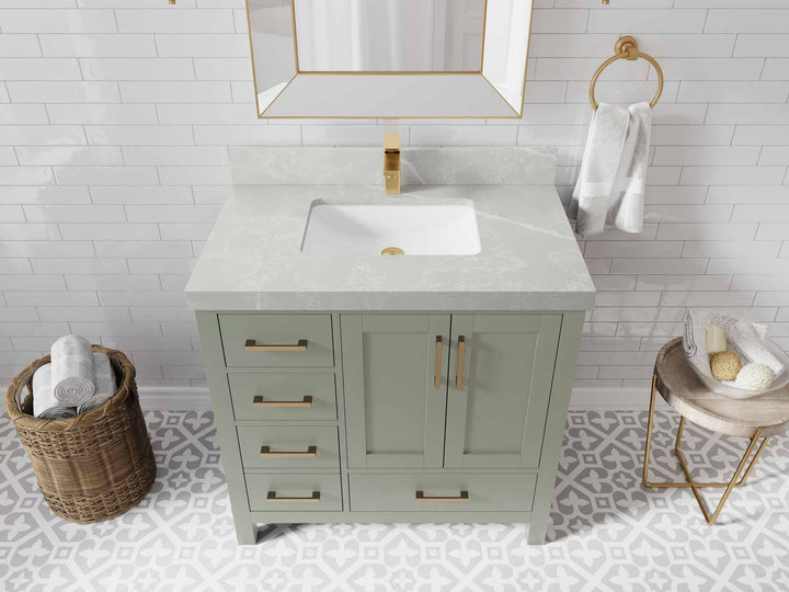 Malibu 36 in. W x 22 in. D Bathroom Vanity Center Sink 2 - photo 32