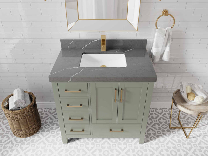 Malibu 36 in. W x 22 in. D Bathroom Vanity Center Sink 2 - photo 34