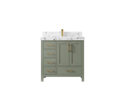 Malibu 36 in. W x 22 in. D with Center Sink Bathroom Vanity