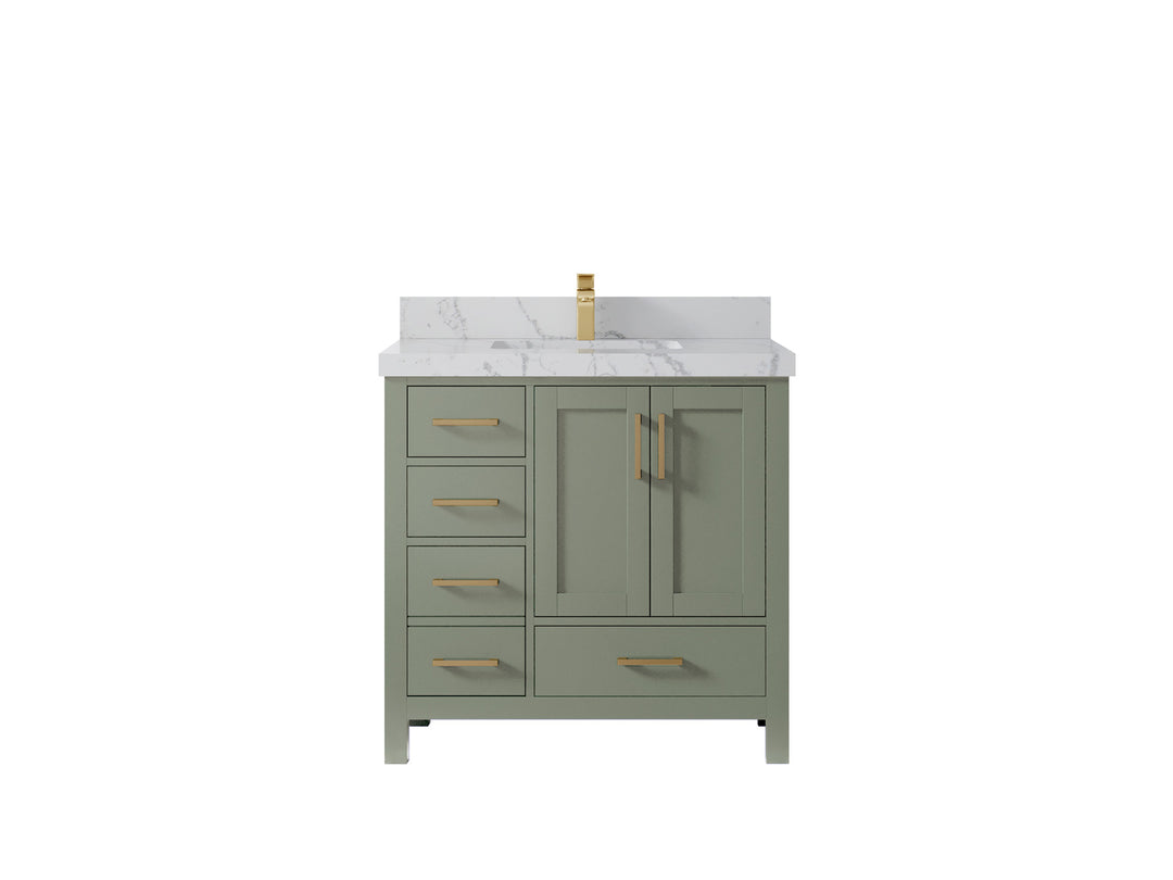 Malibu 36 in. W x 22 in. D Bathroom Vanity Center Sink 2
