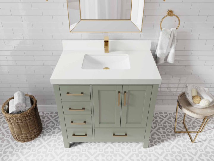 Malibu 36 in. W x 22 in. D Bathroom Vanity Center Sink 2 - photo 44