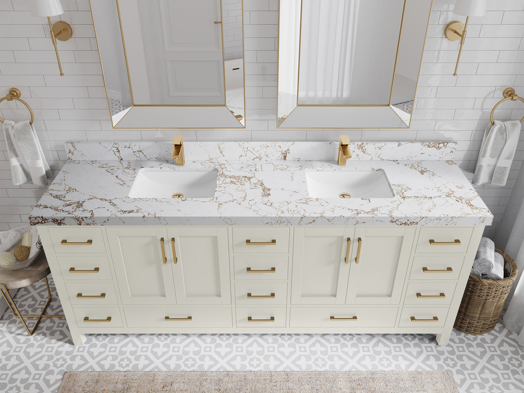 Malibu 84 in. W x 22 in. D Double Sink Bathroom Vanity