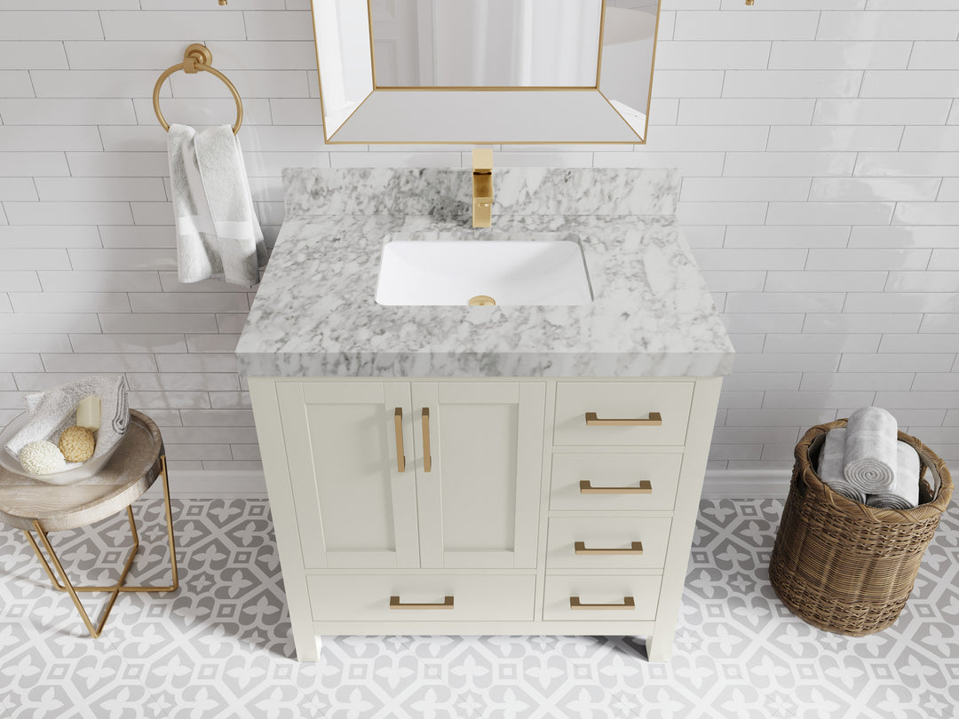 Malibu 36 in. W x 22 in. D Bathroom Vanity Center Sink
