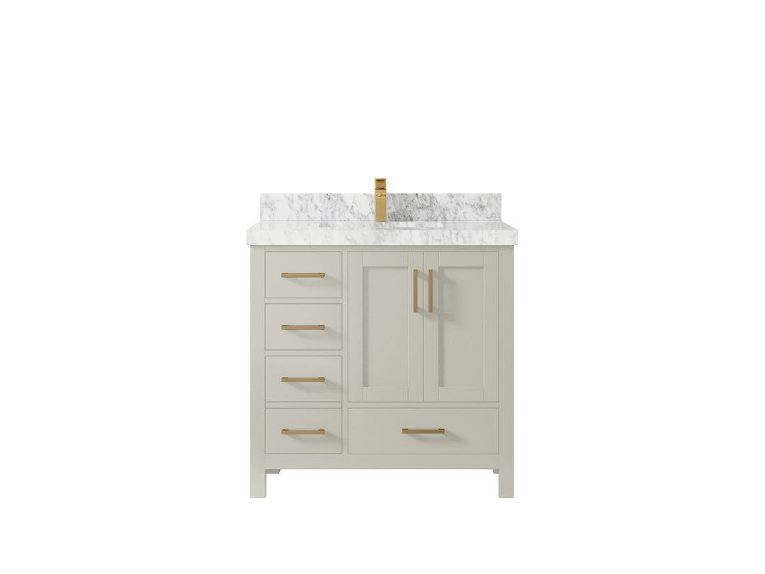 Malibu 36 in. W x 22 in. D Bathroom Vanity Center Sink 2