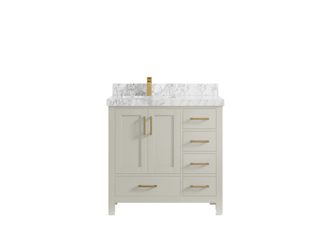 Malibu 36 in. W x 22 in. D Left Offset Sink Bathroom Vanity