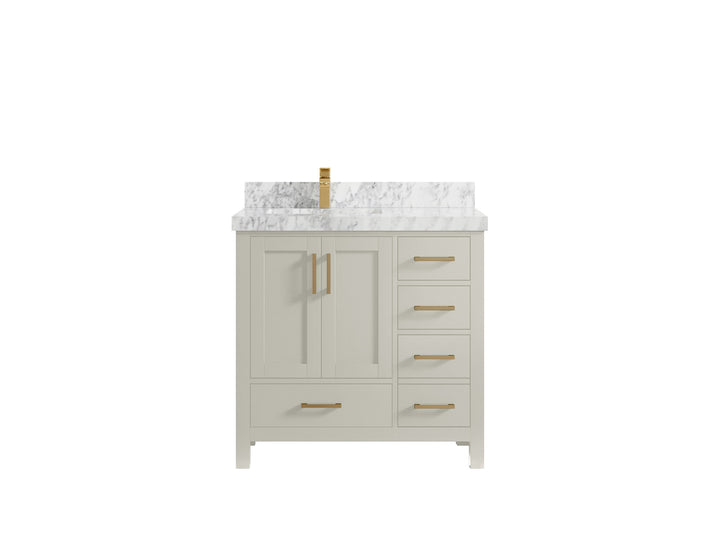 Malibu 36 in. W x 22 in. D Left Offset Sink Bathroom Vanity - photo 11