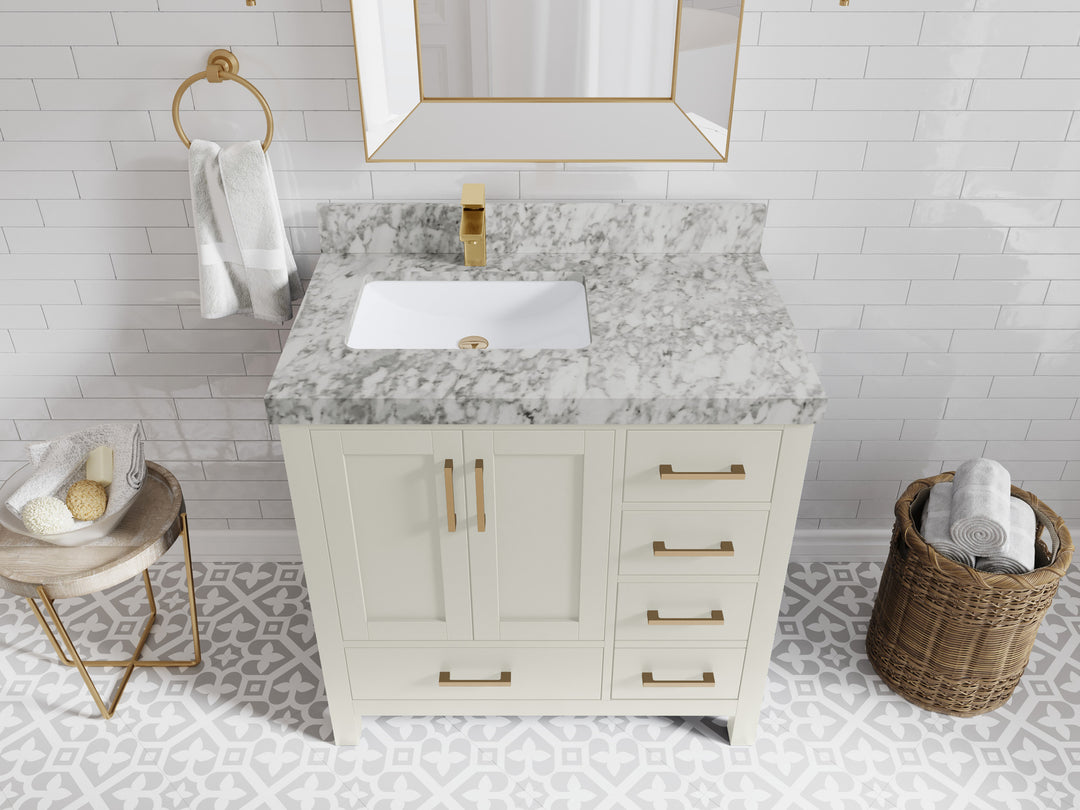 Malibu 36 in. W x 22 in. D Left Offset Sink Bathroom Vanity