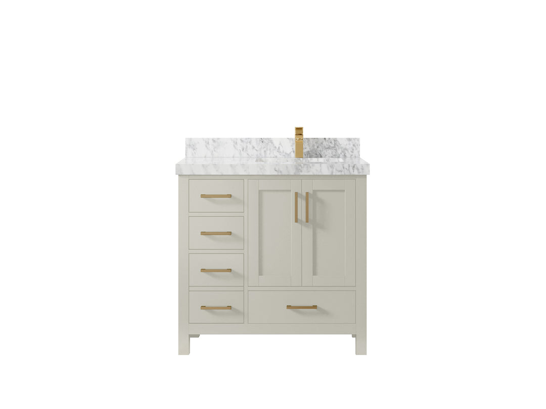 Malibu 36 in. W x 22 in. D Right Offset Sink Bathroom Vanity